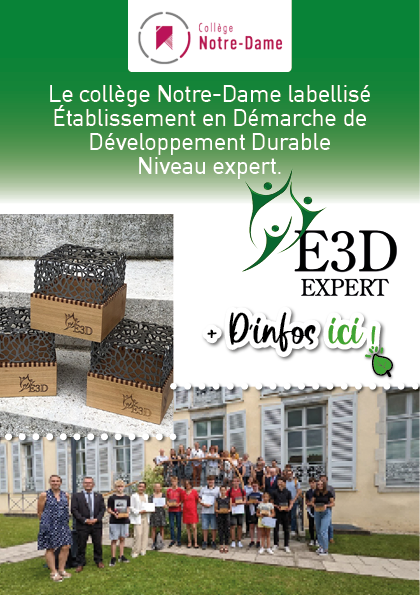 Labellisation E3D Collège Notre-Dame